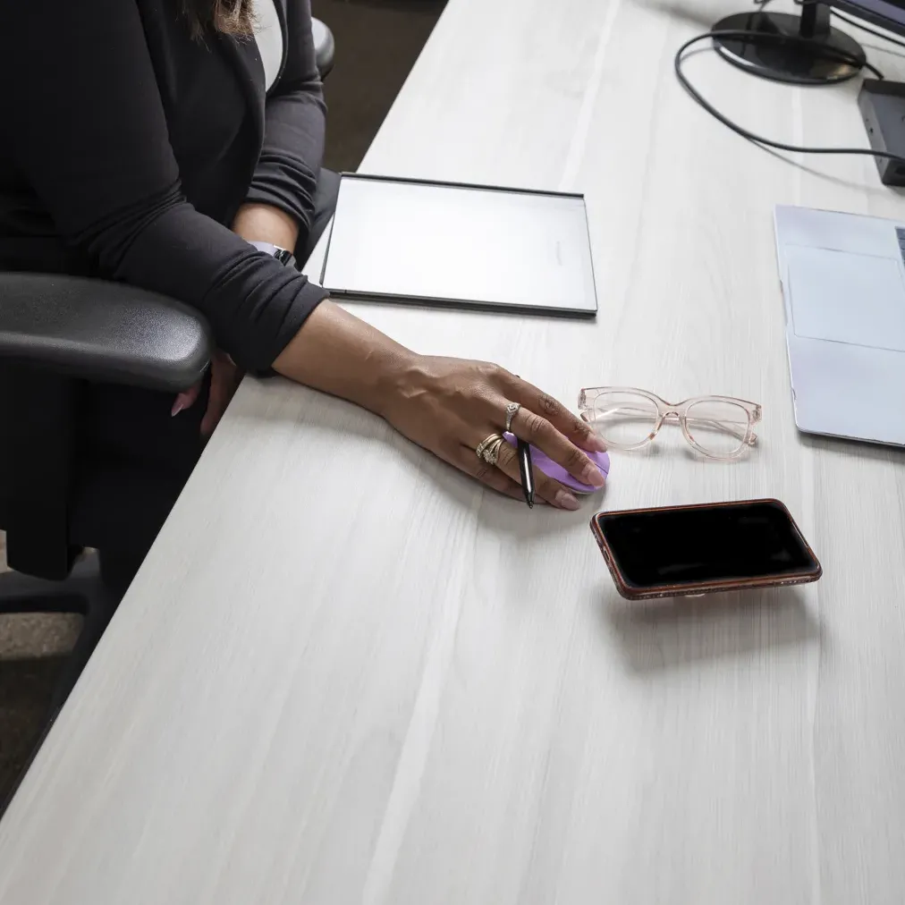Counselor at her desk in the Sky's the Limit Counseling office
